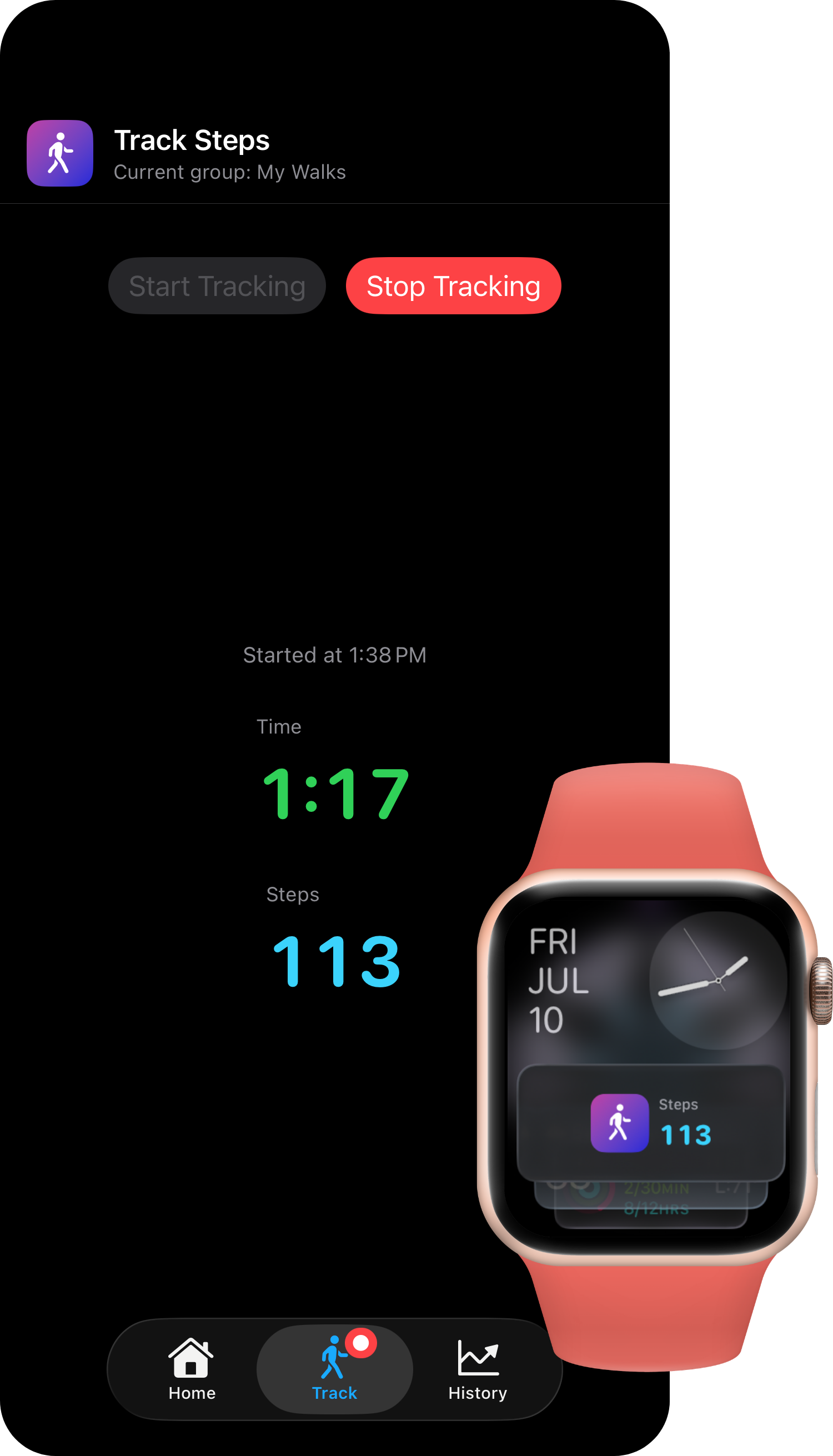 Tracking tab during an active session